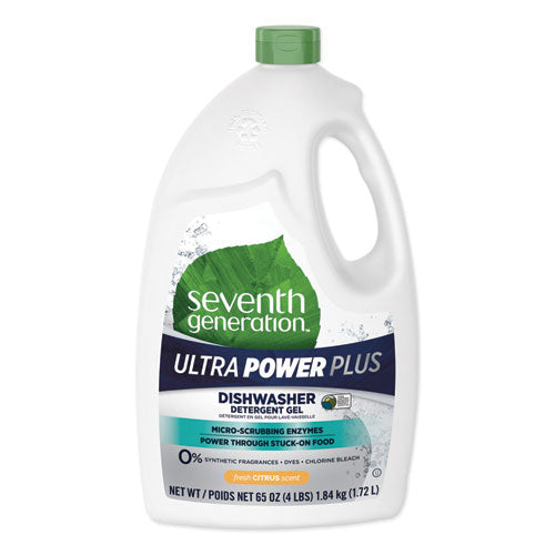 Image of Seventh Generation® Natural Auto Dishwasher Gel, Ultra Power Plus, Fresh Citrus, 65 Oz Bottle, 6/ct