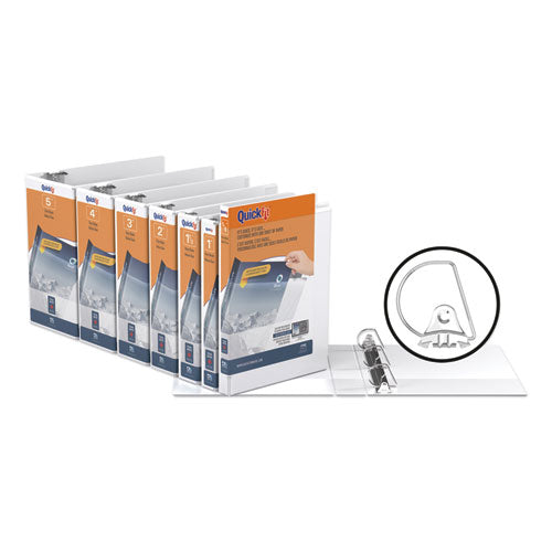 Image of Stride Quickfit D-Ring View Binder, 3 Rings, 0.63" Capacity, 11 X 8.5, White
