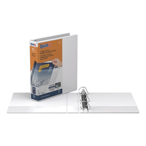 Image of Stride Quickfit D-Ring View Binder, 3 Rings, 1.5" Capacity, 11 X 8.5, White