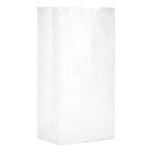 Image of Ross & Wallace Paper Products Grocery Paper Bags, #4 Size, 5" x 3.13" x 9.88", White, 500/Bundle