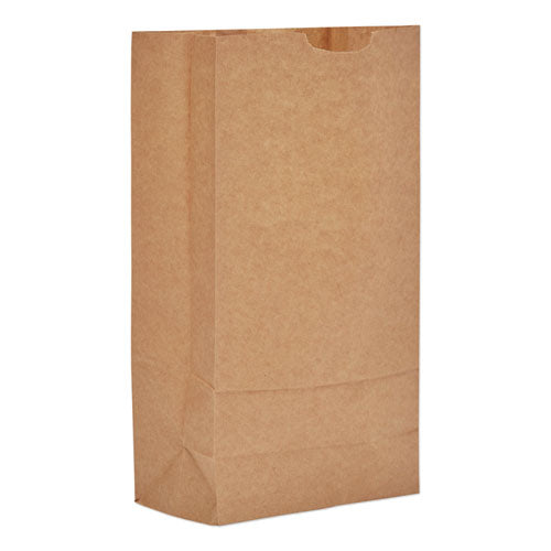 Image of Ross & Wallace Paper Products Grocery Paper Bags, #10 Size, 7" x 4.38" x 13.75", Natural, 500/Bundle