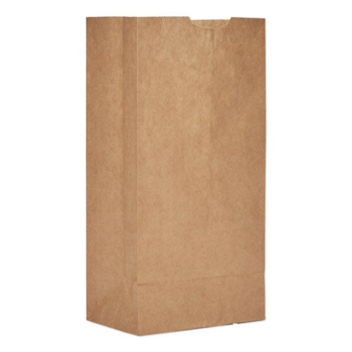 Image of Ross & Wallace Paper Products Grocery Paper Bags, #4 Size, Extra-Heavy-Duty, 5" x 3.13" x 9.88", Natural, 500/Bundle