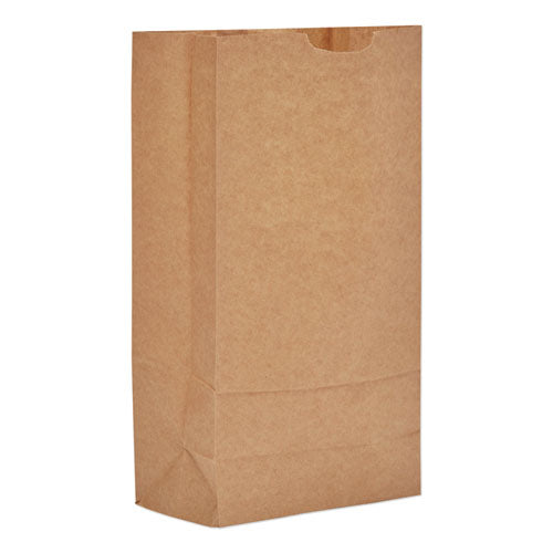 Image of Ross & Wallace Paper Products Grocery Paper Bags, #10 Size, Extra-Heavy-Duty, 7" x 4.38" x 13.75", Natural, 500/Bundle