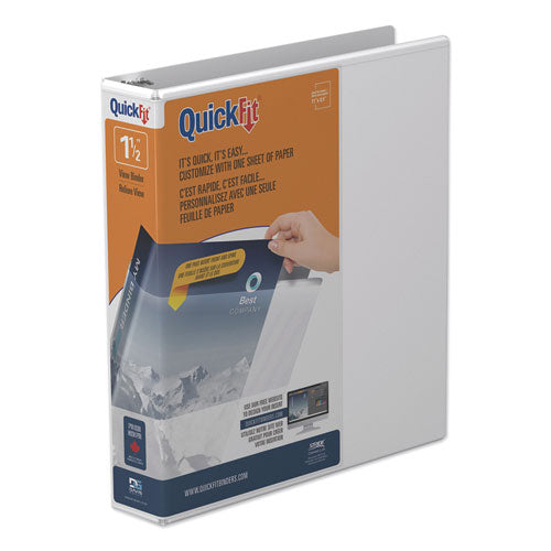 Image of Stride Quickfit D-Ring View Binder, 3 Rings, 1.5" Capacity, 11 X 8.5, White