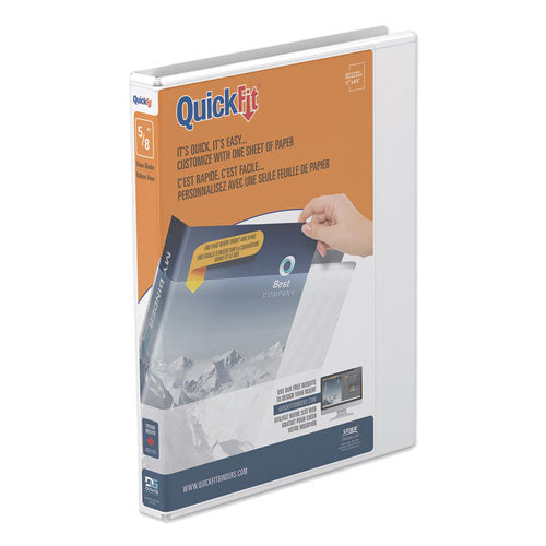Image of Stride Quickfit D-Ring View Binder, 3 Rings, 0.63" Capacity, 11 X 8.5, White