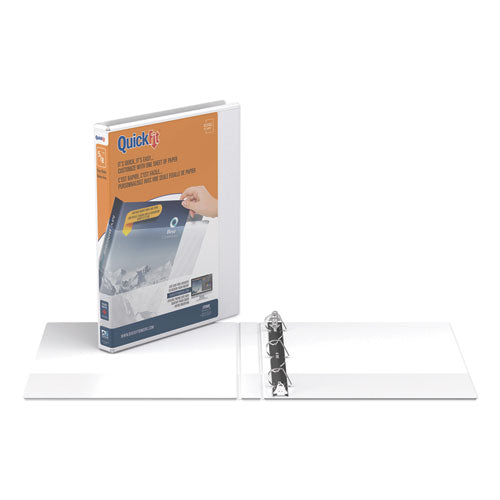 Image of Stride Quickfit D-Ring View Binder, 3 Rings, 0.63" Capacity, 11 X 8.5, White
