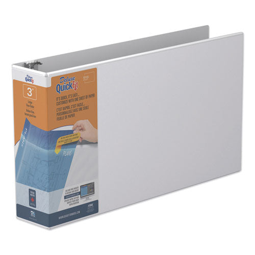 Image of Stride Quickfit Ledger D-Ring View Binder, 3 Rings, 3" Capacity, 11 X 17, White