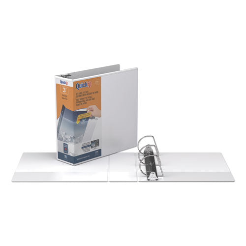 Image of Stride Quickfit D-Ring View Binder, 3 Rings, 3" Capacity, 11 X 8.5, White