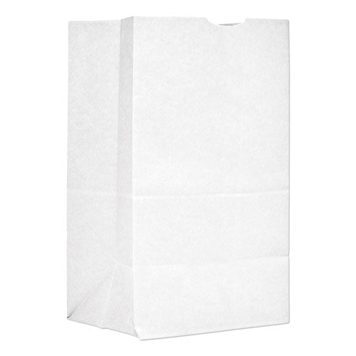 Image of Ross & Wallace Paper Products Grocery Paper Bags, #20 Squat Size, 8.13" x 5.88" x 12.5", White, 500/Bundle