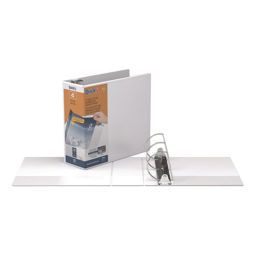 Image of Stride Quickfit D-Ring View Binder, 3 Rings, 4" Capacity, 11 X 8.5, White