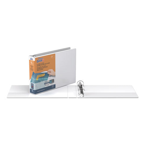 Image of Stride Quickfit Landscape Spreadsheet Round Ring View Binder, 3 Rings, 1.5" Capacity, 11 X 8.5, White