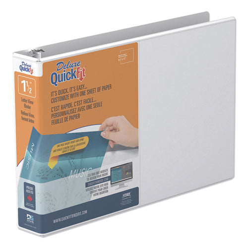 Image of Stride Quickfit Landscape Spreadsheet Round Ring View Binder, 3 Rings, 1.5" Capacity, 11 X 8.5, White