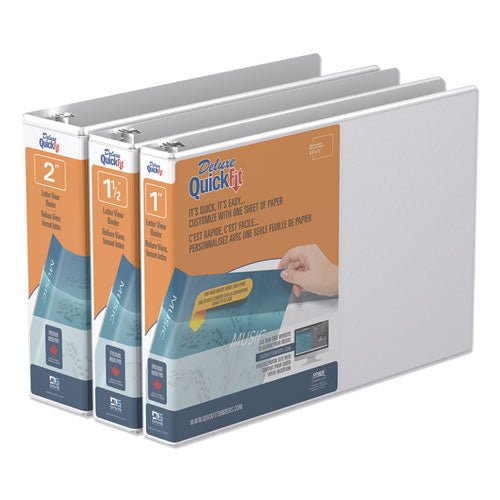 Image of Stride Quickfit Landscape Spreadsheet Round Ring View Binder, 3 Rings, 1.5" Capacity, 11 X 8.5, White