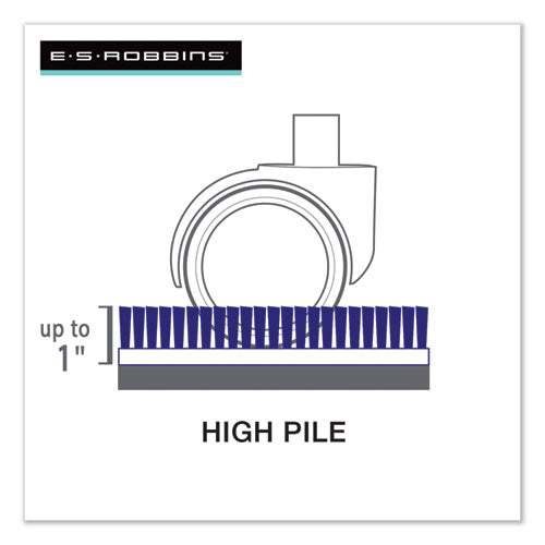 Image of ES Robbins® EverLife Intensive Use Chair Mat for High Pile Carpet, Rectangular with Lip, 36 x 48, Clear