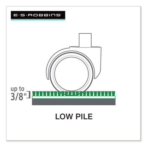 Image of ES Robbins® EverLife Moderate Use Chair Mat for Low Pile Carpet, Rectangular with Lip, 36 x 48, Clear