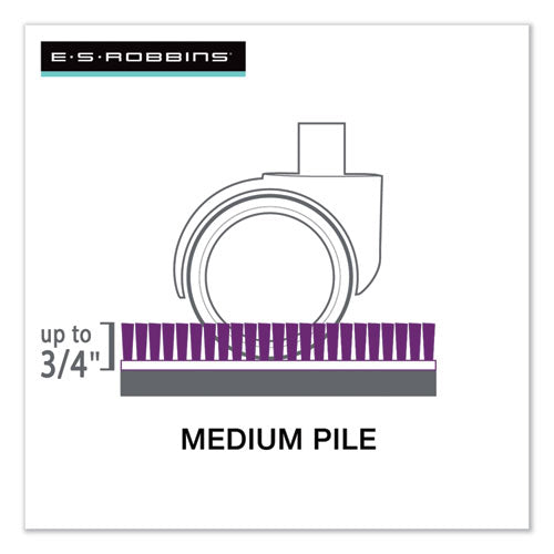 Image of ES Robbins® Everlife Chair Mats For Medium Pile Carpet With Lip, 36 X 48, Clear