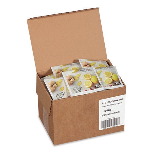 Image of Bigelow® Steep Cafe Organic Herbal Tea, Lemon Ginger, 50 Bags/carton