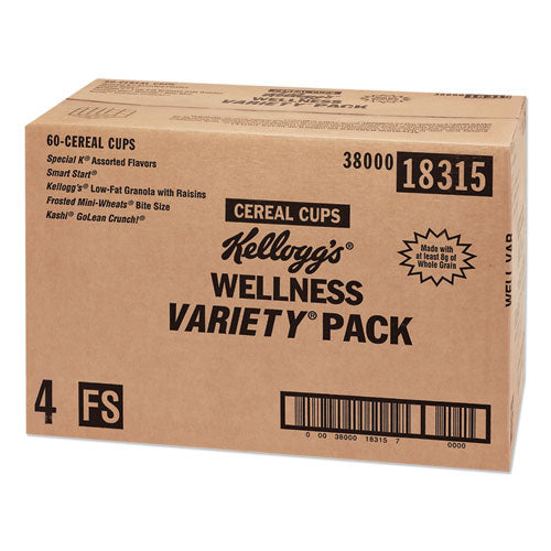 Image of Kellogg's® Breakfast Cereal - Single Serve, Classic Wellness Assortment, 2.2 Oz Cup, 60/carton