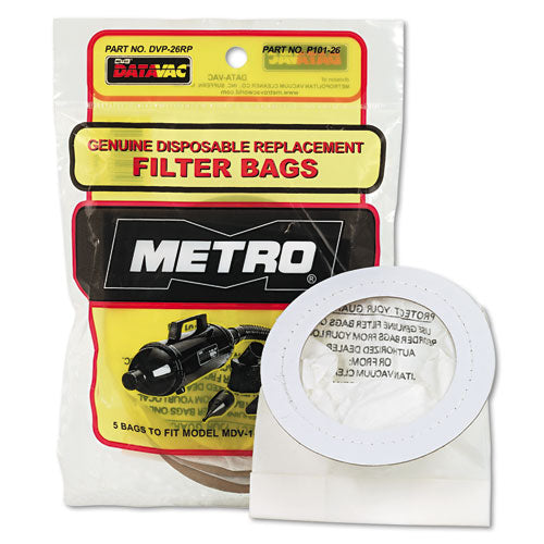 Image of DataVac® Replacement Bags For Handheld Steel Vacuum/blower, 5/pack