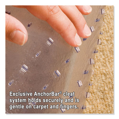 Image of ES Robbins® EverLife Light Use Chair Mat for Flat to Low Pile Carpet, Rectangular with Lip, 36 x 48, Clear