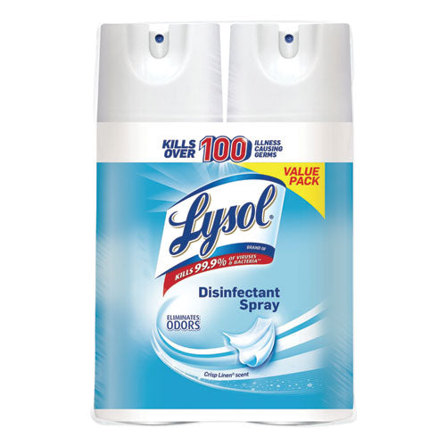 Image of LYSOL® Brand Disinfectant Spray, Crisp Linen, 12.5 Oz Aerosol Spray, 2/pack, 6 Pack/carton