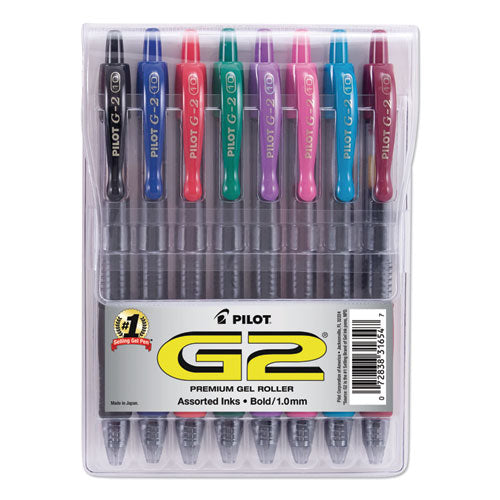 Image of Pilot® G2 Premium Gel Pen Convenience Pack, Retractable, Bold 1 Mm, Assorted Ink And Barrel Colors, 8/pack