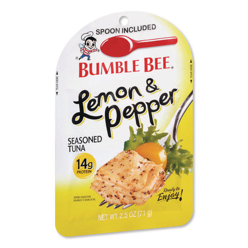 Image of Bumble Bee® Ready To Enjoy Seasoned Tuna, Lemon And Pepper, 2.5 Oz Pouch, 12/carton