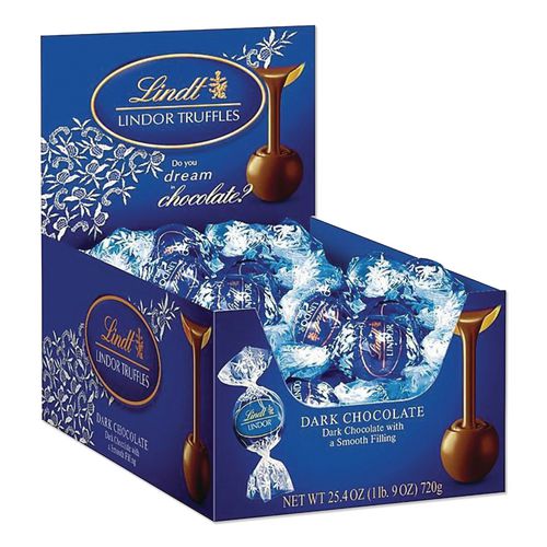 Image of Lindt Lindor Dark Chocolate Truffles, 25.4 Oz Box, 60/box