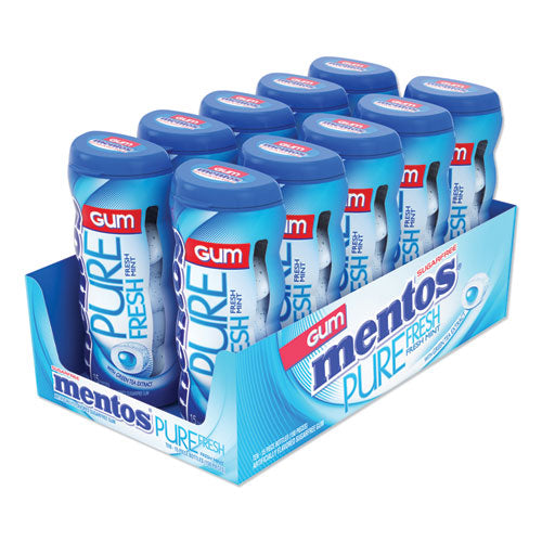 Image of Mentos® Pure Fresh Sugar-Free Gum, Mint, 15 Pieces/pack, 10 Packs/box