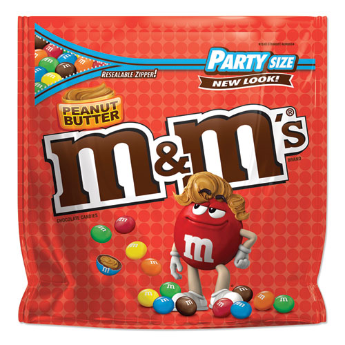 Image of M & M's® Chocolate Candies, Peanut Butter, 38 Oz Resealable Bag