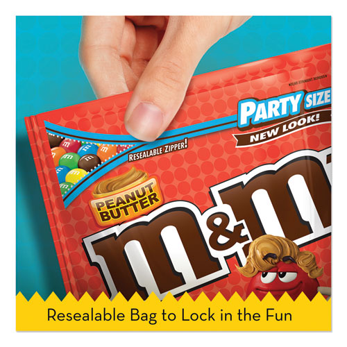 Image of M & M's® Chocolate Candies, Peanut Butter, 38 Oz Resealable Bag