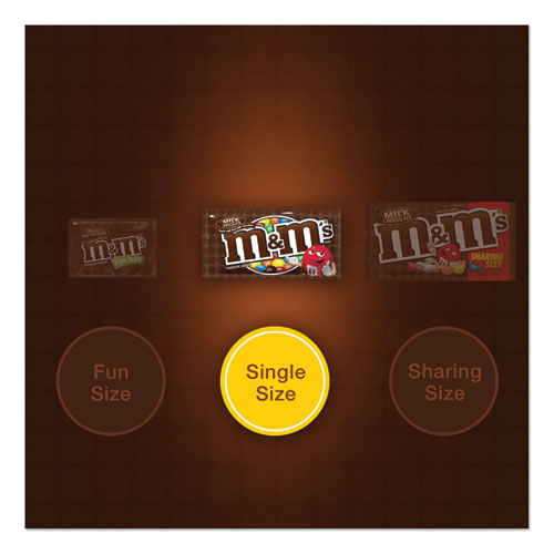 Image of M & M's® Chocolate Candies, Milk Chocolate, Individually Wrapped, 1.69 Oz, 36/box