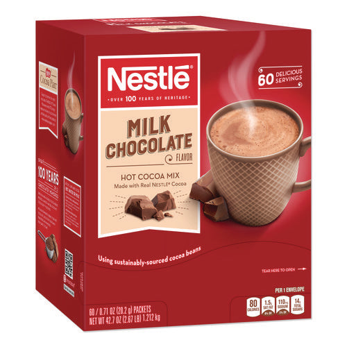 Image of Nestle® Hot Cocoa Mix, Milk Chocolate, 0.71 Oz Packet, 60 Packets/box