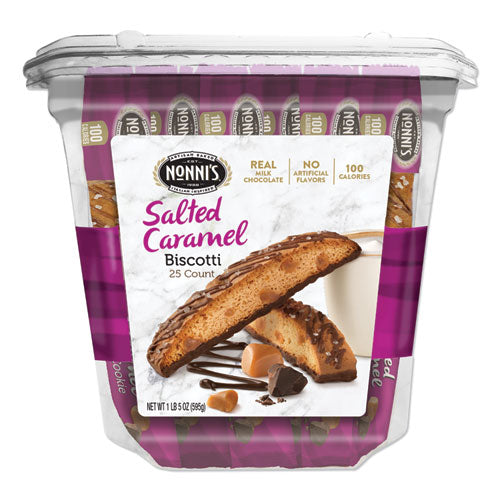 Image of Nonni's® Biscotti, Salted Caramel, 0.85 Oz Individually Wrapped, 25/pack