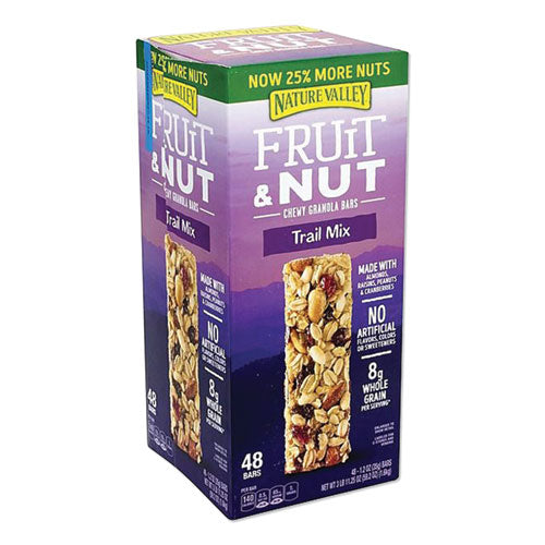 Image of Nature Valley® Granola Bars, Chewy Fruit And Nut Trail Mix, 1.2 Oz Pouch, 48/box