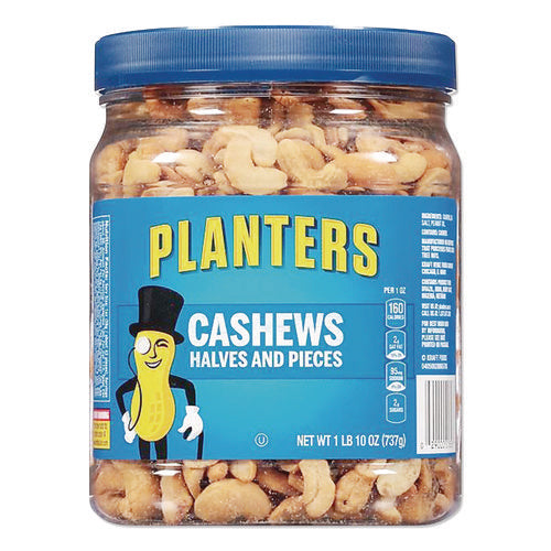 Image of Planters® Salted Cashew Halves And Pieces, 26 Oz Canister