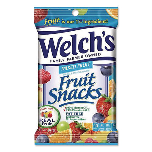 Image of Welch's® Fruit Snacks, Mixed Fruit, 5 Oz Pouch, 12/carton