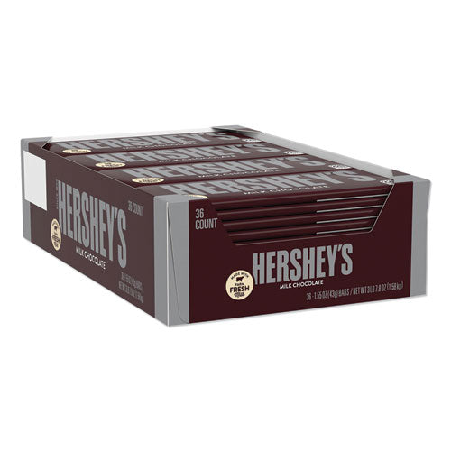 Image of Hershey®'s Chocolate Bars, Milk Chocolate, 55.8 Oz, 36/box