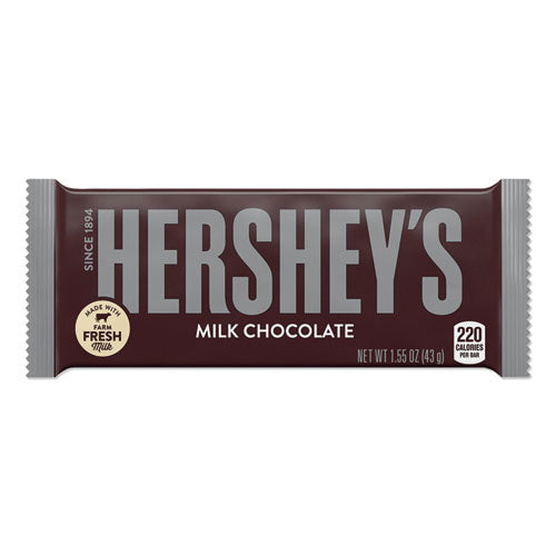 Image of Hershey®'s Chocolate Bars, Milk Chocolate, 55.8 Oz, 36/box