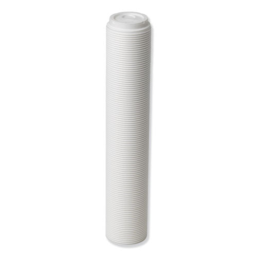 Image of Dixie® Dome Hot Drink Lids, Fits 8 oz Hot Cups, Plastic, White, 100/Sleeve, 10 Sleeves/Carton