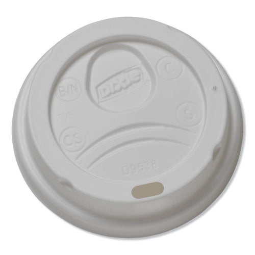 Image of Dixie® Dome Hot Drink Lids, Fits 8 oz Hot Cups, Plastic, White, 100/Sleeve, 10 Sleeves/Carton