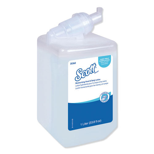 Image of Scott® Moisturizing Hand and Body Lotion, 1 L Bottle, Fresh Scent, 6/Carton