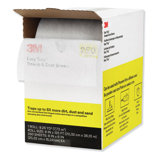 Image of 3M Easy Trap Duster, 8" X 125 Ft, White, 250 Sheet Roll