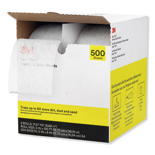 Image of 3M Easy Trap Duster, 5" X 125 Ft, White, 250 Sheet/roll, 2 Rolls/carton