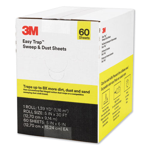 Image of 3M Easy Trap Duster, 5" X 30 Ft, White, 1 60 Sheet Roll/box