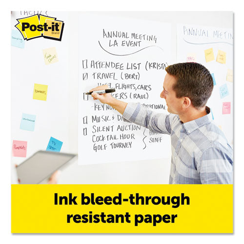 Image of Post-it® Easel Pads Super Sticky Vertical-Orientation Self-Stick Easel Pads, Unruled, 25 x 30, White, 30 Sheets, 8/Pack
