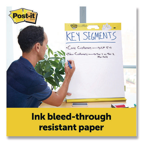 Image of Post-it® Easel Pads Super Sticky Original Tabletop Easel Pad with Self-Stick Sheets, Unruled, 20 x 23, White, 20 Sheets, 4/Pack