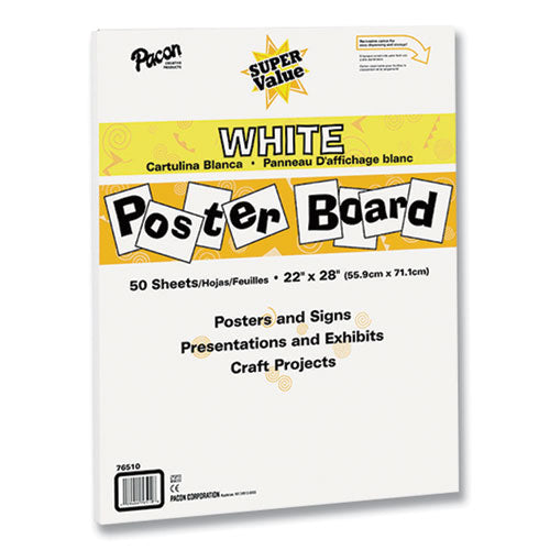 Image of Pacon® Super Value Posterboard, 22 X 28, White, 50/carton