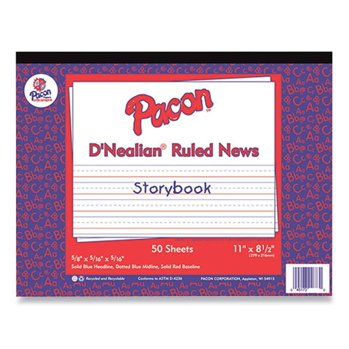Image of Pacon® Multi-Program Picture Story Paper, 30 lb Bond Weight, 1/2" Long Rule, One-Sided, 8.5 x 11, 500/Pack