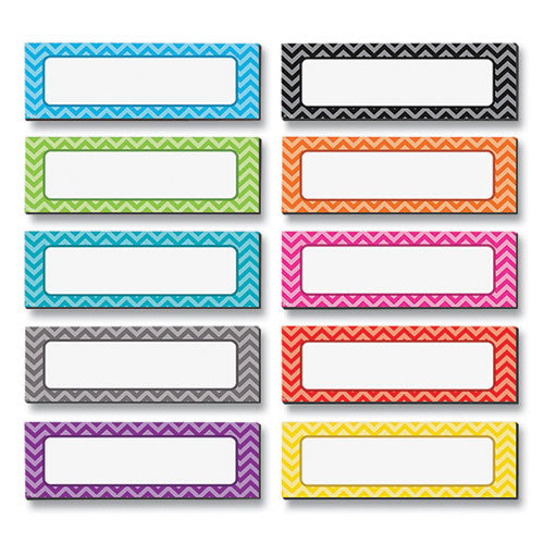Image of Teacher Created Resources Chevron Labels Magnetic Accents, Chevron Labels, 1.5" x  4.75", Assorted Colors, 20/Pack